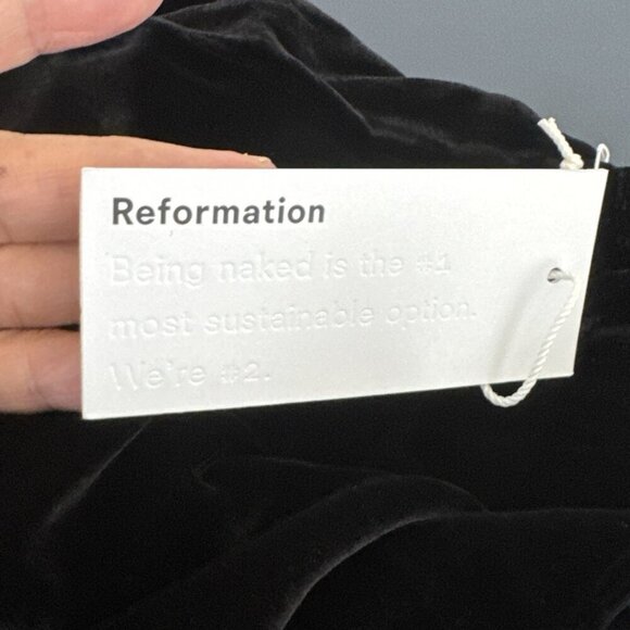 Reformation Women's 12 WES Wide Leg Velvet Pants Pleated Silk Bld NWT Ins. 32.5" - Picture 11 of 16